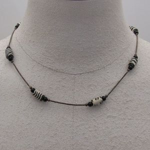 Vintage 925 Sterling Zebra Necklace